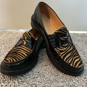 J.Crew Women’s Calf Hair Leather loafers size 8